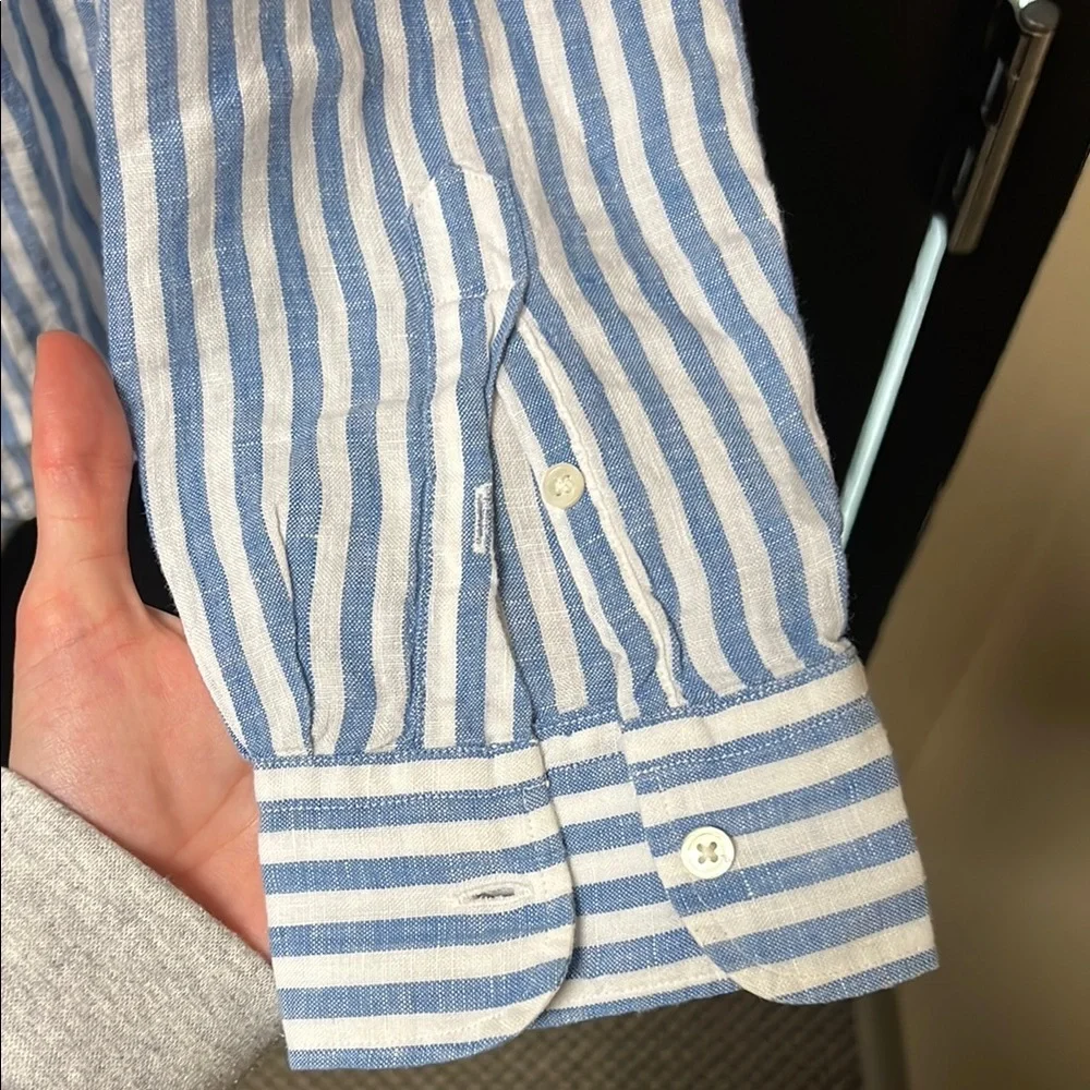 Polo by Ralph Lauren women’s Striped Shirt in Blue and White linen - Picture 5 of 7